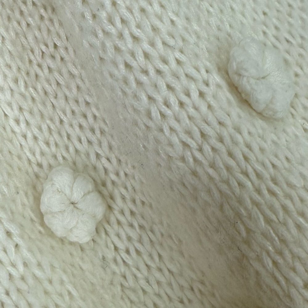 FARM Rio Cowl Neck Sweater with Flower Details in off white, size S - Picture 9 of 9